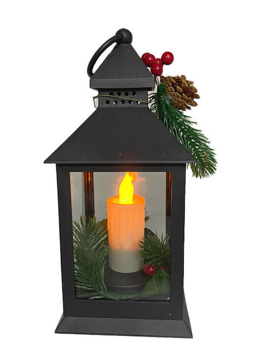 Velve Crăciun Plastic Lampion Negru 26x11cm.