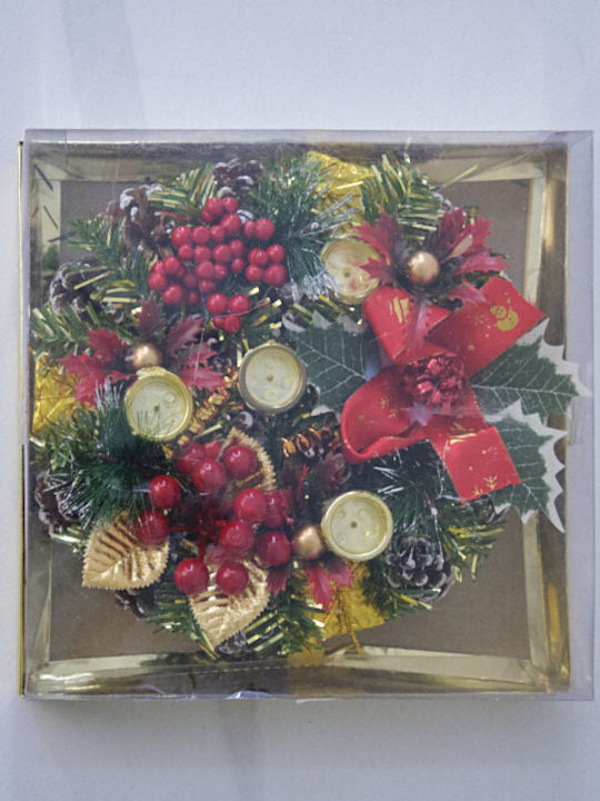 Velve Crăciun Decorativ Coroană de flori cu Diametru 22cm.