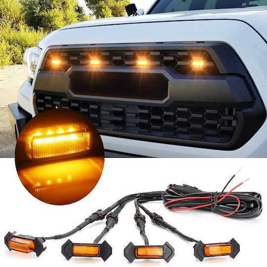LED Front Grille Car Lights 4 Pieces Jn-2853-87 Amber