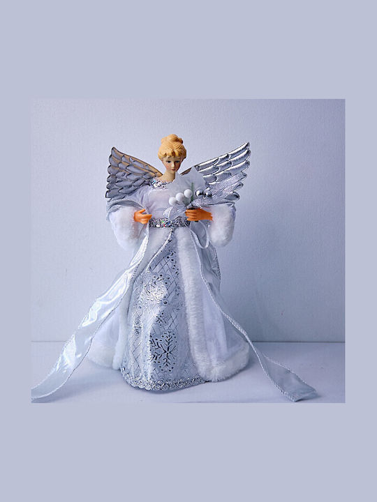 Weihnachtsfiguren Weihnachtsbaumspitze Silber 30cm