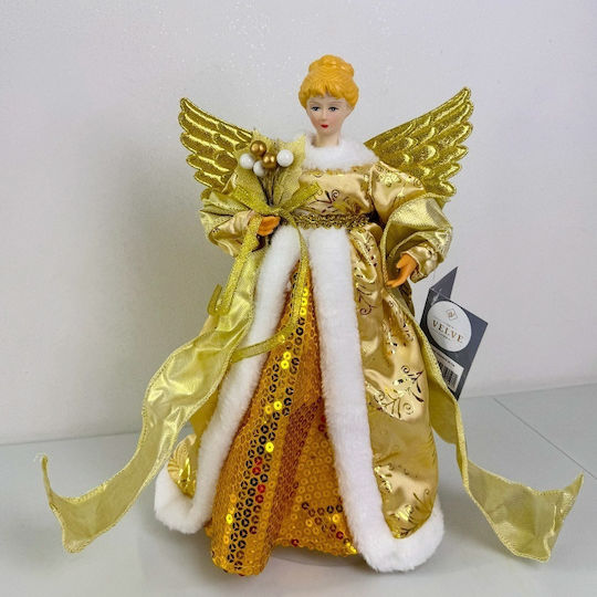 Decorațiune De Crăciun Regina Zăpezii Vârf De Brad Auriu 30cm