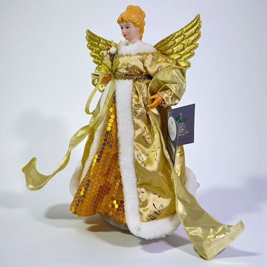 Decorațiune De Crăciun Regina Zăpezii Vârf De Brad Auriu 30cm