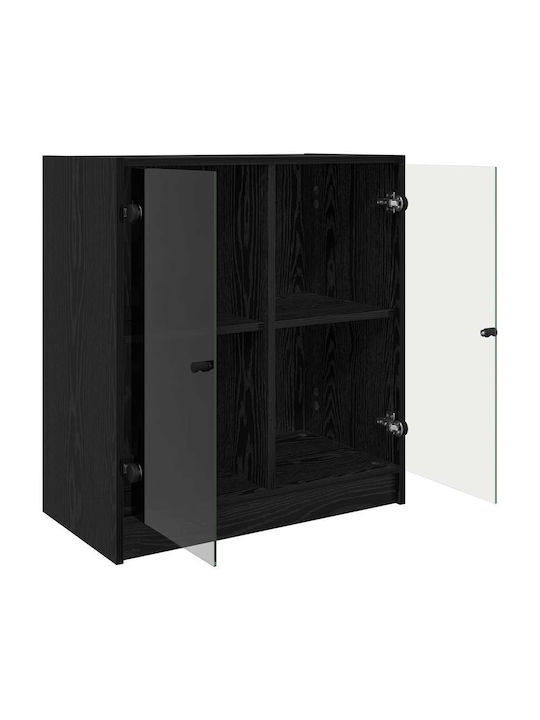 Витрина за дневна от ПДЧ със стъкло Черна Бук 68x37x75.5см
