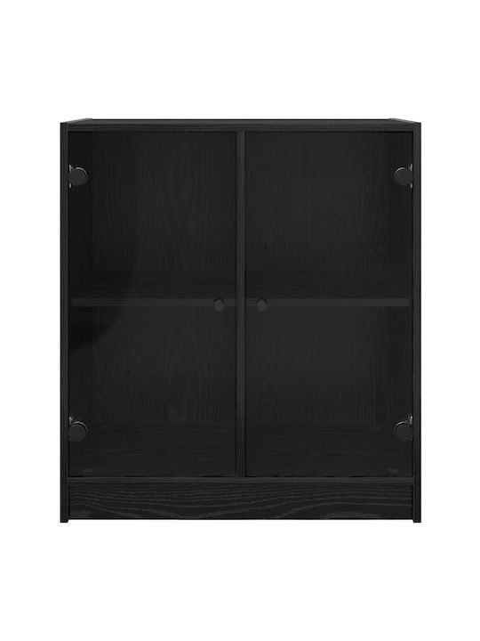 Витрина за дневна от ПДЧ със стъкло Черна Бук 68x37x75.5см