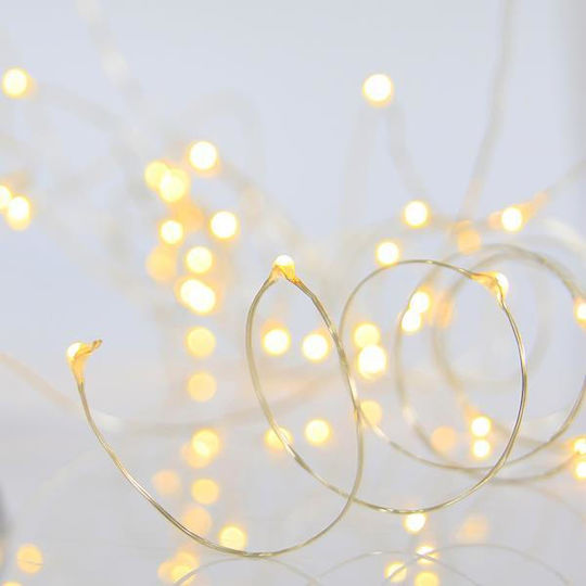 20 Λαμπάκια LED 1.9μ. Θερμό Λευκό Μπαταρίας σε Σειρά 20 Λαμπάκια LED 1.9μ. Θερμό Λευκό Μπαταρίας σε Σειρά