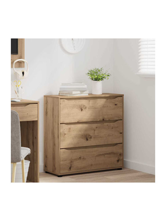 Συρταριέρα Креватокамарас Дървена с 3 чекмеджета Дъб Artisan 80x31x81бр