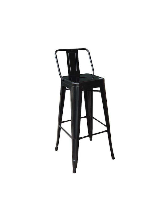 Metallischer Außenbereich-Hocker Relix Schwarz 44x44x87cm E5199,1W1