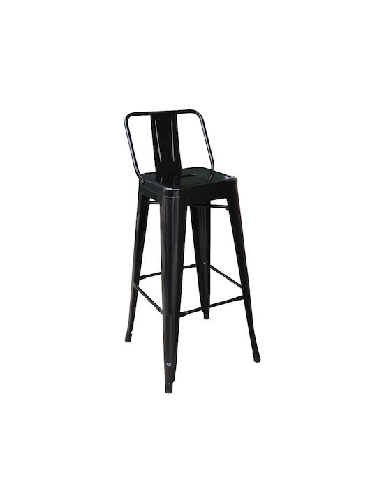 Metallischer Außenbereich-Hocker Relix Schwarz 44x44x87cm E5199,1W1