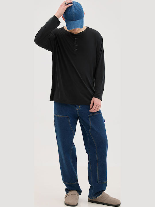 Langarmbluse Black