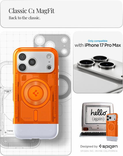 Spigen Classic C1 Back Cover Silicone / Plastic Tangerine (iPhone 17 Pro Max)