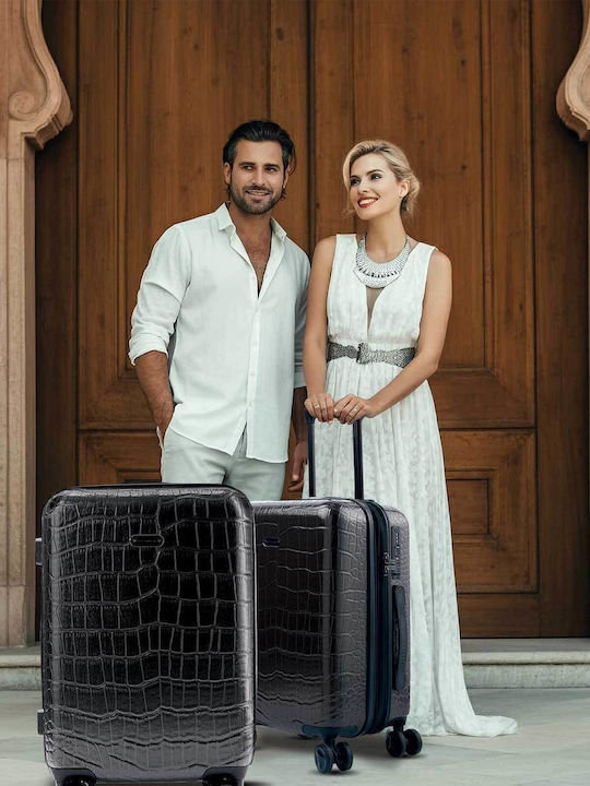 Greenwich Polo Club Μεγάλη Βαλίτσα Ταξιδίου Σκληρή Graphite με 4 Ρόδες Ύψους 76εκ.