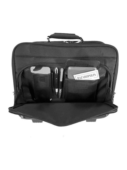 Bartuggi 008-304 Valiză De Călătorie De Cabină Dură Neagră Cu 2 Roți Înălțime 41 Cm