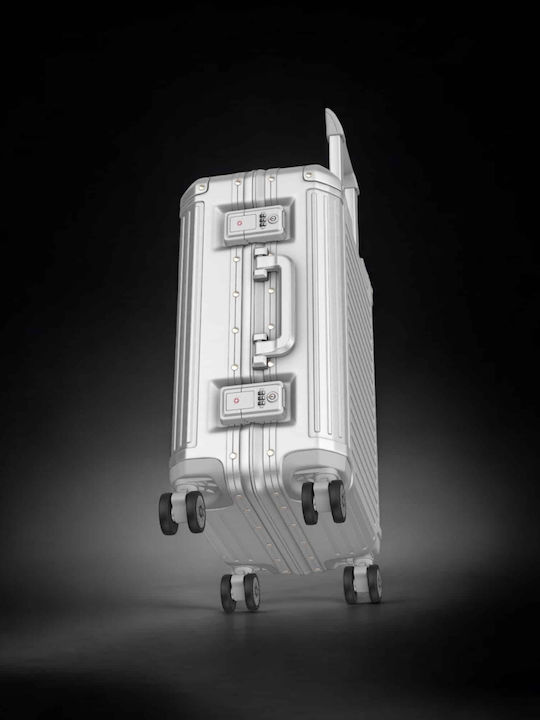 Travelite Travel Suitcase Cabin Hard Silver with 4 Wheels Height 55cm