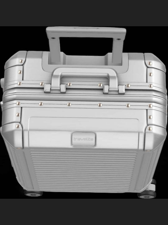 Travelite Travel Suitcase Cabin Hard Silver with 4 Wheels Height 55cm