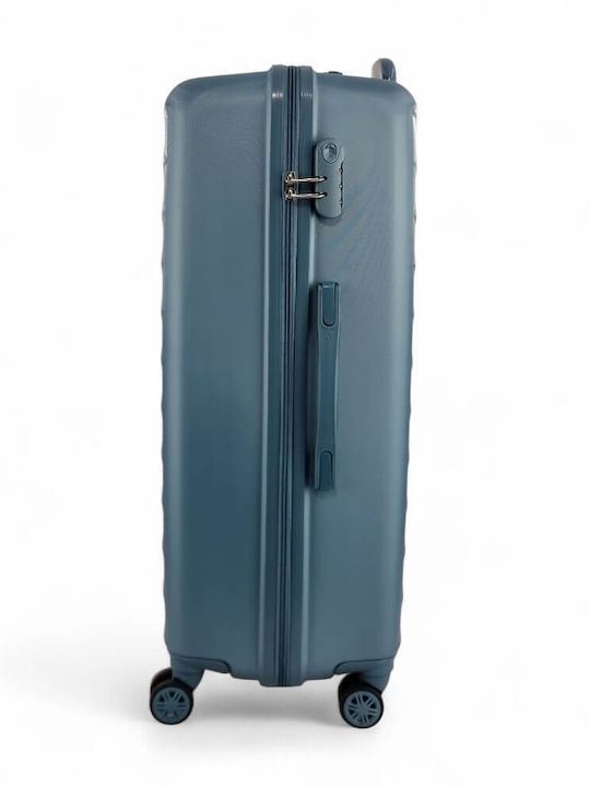 Playful Bags Large Travel Suitcase Hard Light Blue with 4 Wheels Height 72cm
