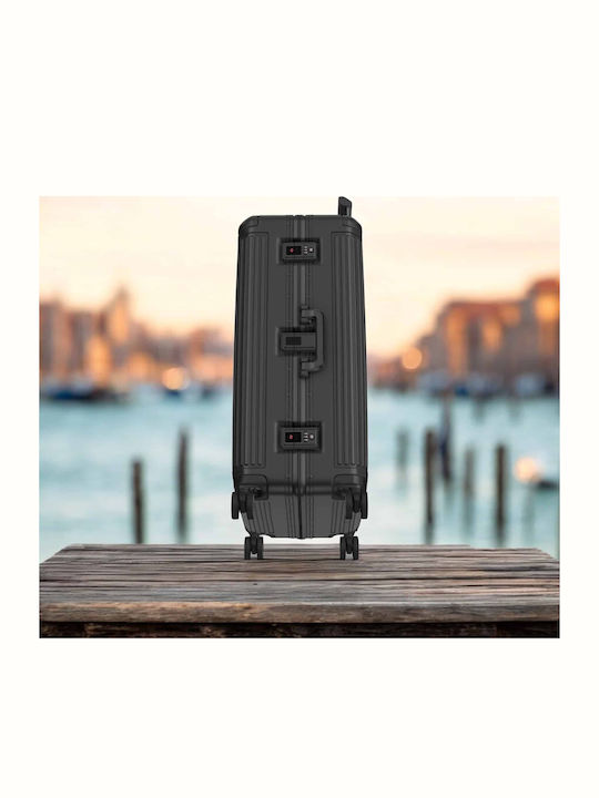 Travelite Next Μεγάλη Βαλίτσα Ταξιδίου Σκληρή Μαύρη με 4 Ρόδες Ύψους 77εκ.