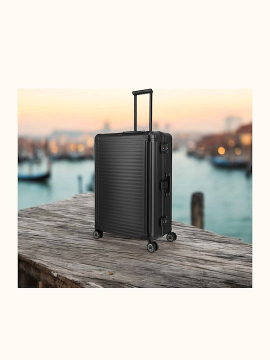 Travelite Next Μεγάλη Βαλίτσα Ταξιδίου Σκληρή Μαύρη με 4 Ρόδες Ύψους 77εκ.