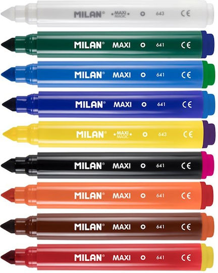Milan Magic Μαρκαδόροι Ζωγραφικής 7.5mm Χονδροί, Μαγικοί Σετ 10 χρώματα