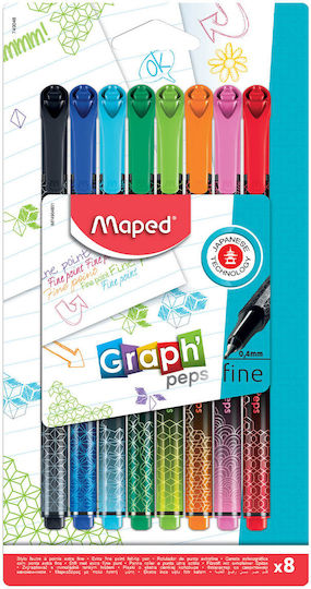 Maped Μαρκαδόροι Ζωγραφικής 0.4mm Λεπτοί Σετ 8 χρώματα