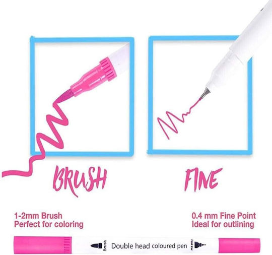 White Drawing Markers Thin Double Tip Set 120pcs