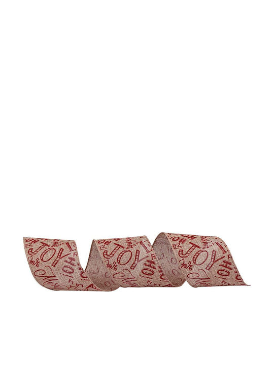 Lianos Weihnachtliche Farbband Stoff Beige 900cm 1Stück Fröhliche