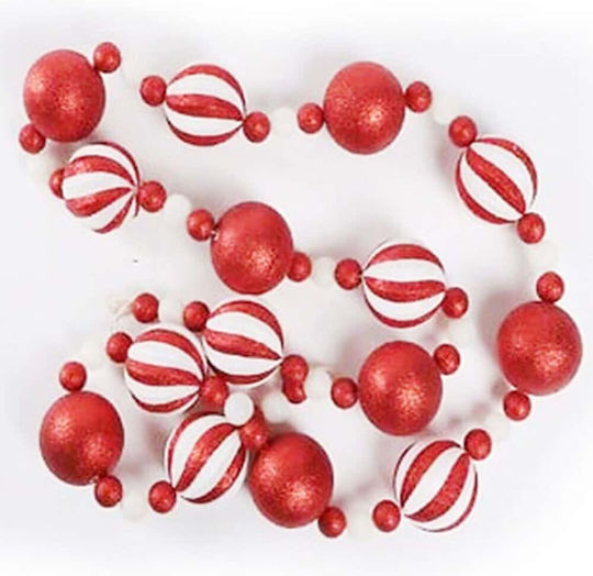 Atmosphera Christmas Garland Candy Red 185x6cm