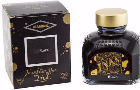 Diamine Ersatz- und Füllfederhaltertinten für Füllfederhalter Schwarz 80ml