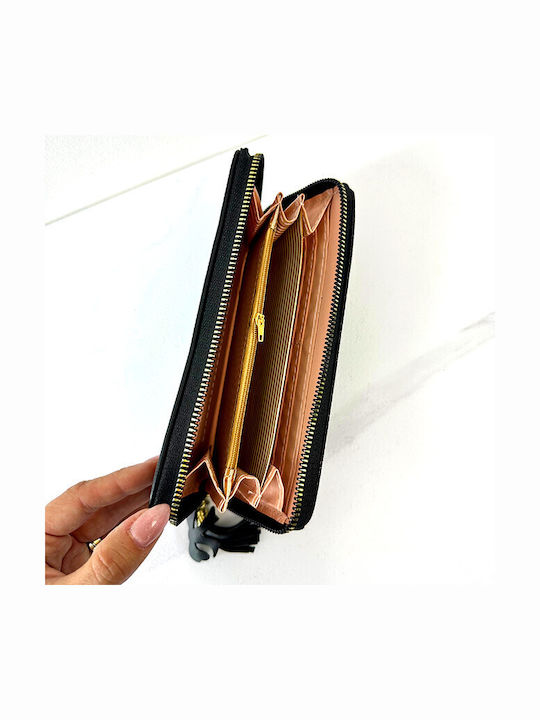 Große Damenbrieftasche Karten Schwarz
