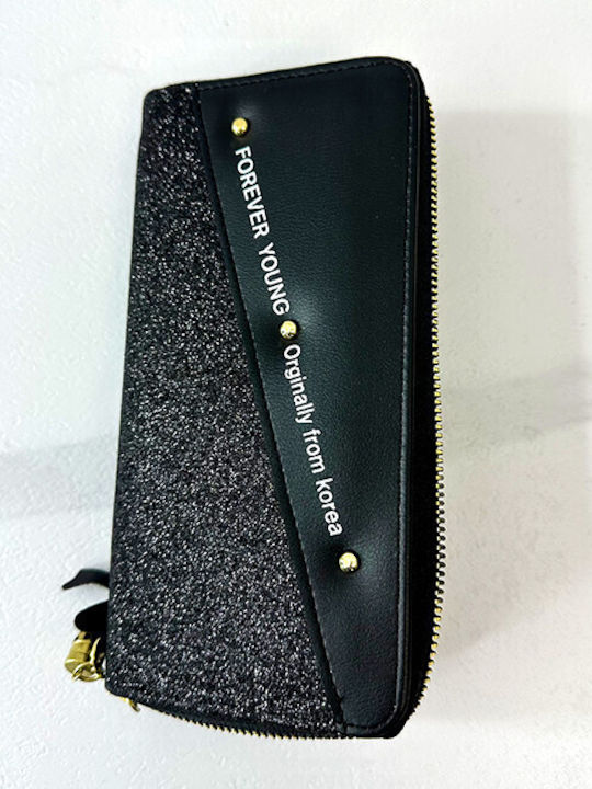 Große Damenbrieftasche Karten Schwarz