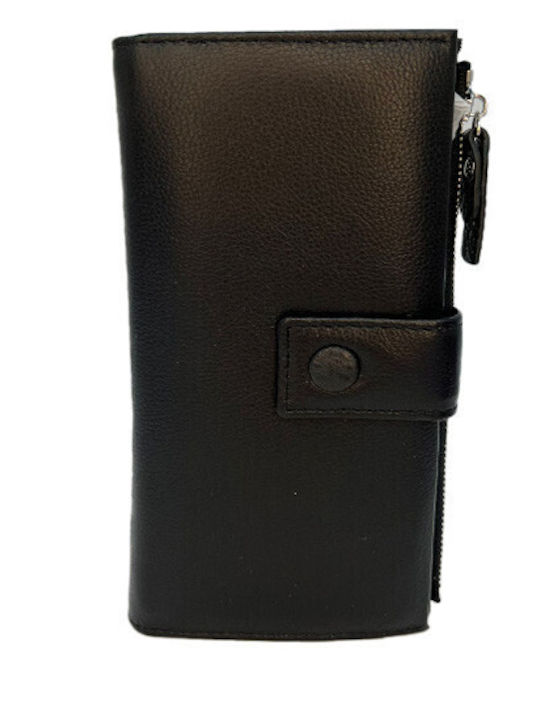 Leder Damen Geldbörse Münzen Schwarz