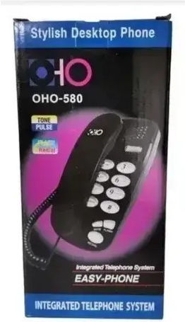 Corded Wall Office Phone Big Keys Oho-580 Black