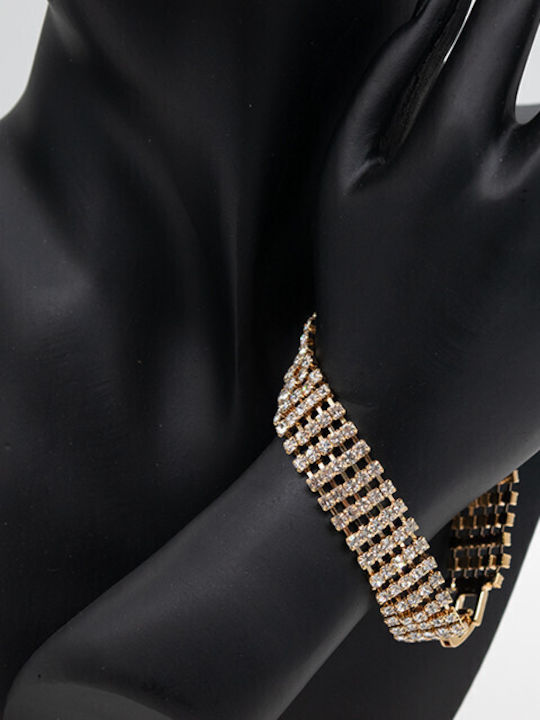Velve Set mit Ohrringe & Armband aus Gold mit Steinen