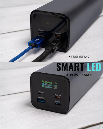 XtremeMac X-Power Max 27000mAh 140W με Θύρα USB-A και 2 Θύρες USB-C Power Delivery / Quick Charge 3.0 Μαύρο
