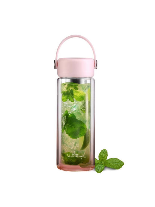 Vialli Design Water Bottle 350ml Pink