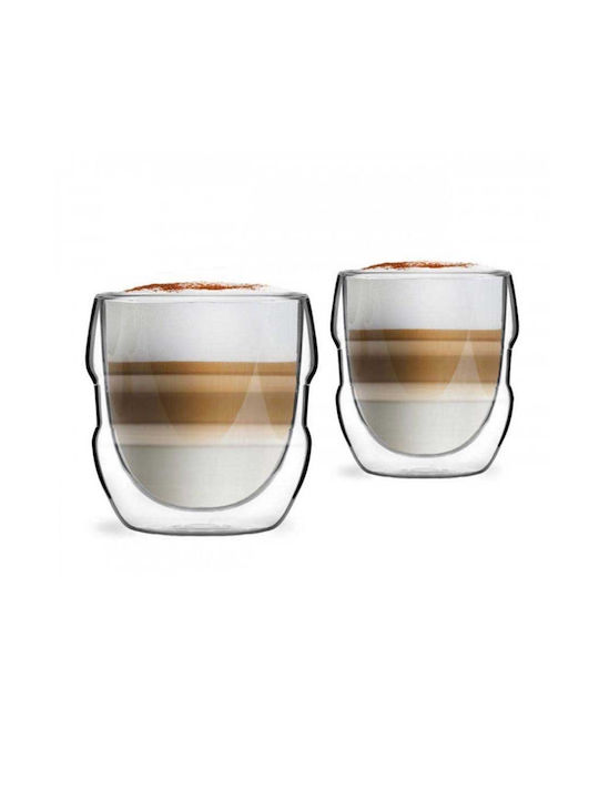 Vialli Design Κούπα Γυάλινη Καφέ 300ml (Προσωποποιημένο) 2τμχ