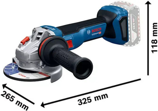 Bosch GWS 18V-11 S Professional Τροχός 125mm Μπαταρίας Brushless με Ρύθμιση Στροφών 2x5Ah