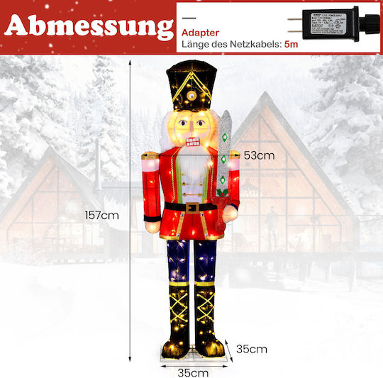 Costway XXL Christmas Decorative Nutcracker Figure 157 Cm 100 LED Lights Cm25117de