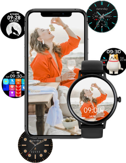 Xoxo Idealstore Brățară Fitness Smartwatch Ecran Tactil Complet Ips Apeluri Bluetooth Notificări Monitorizare Ritm Cardiac Oxigen în Sânge Somn Muzică Ip67 Multi-sport Asistent Vocal Android-ios Baterie de Lungă Durată Ediția Neagră
