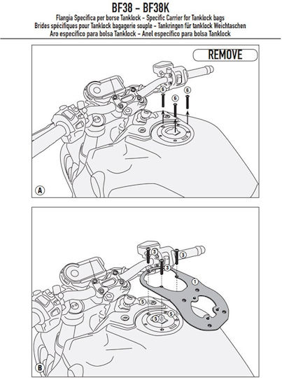 Kappa Βάση Tanklock Tankbag Honda Cb 1000 R 18-25 Bf38k