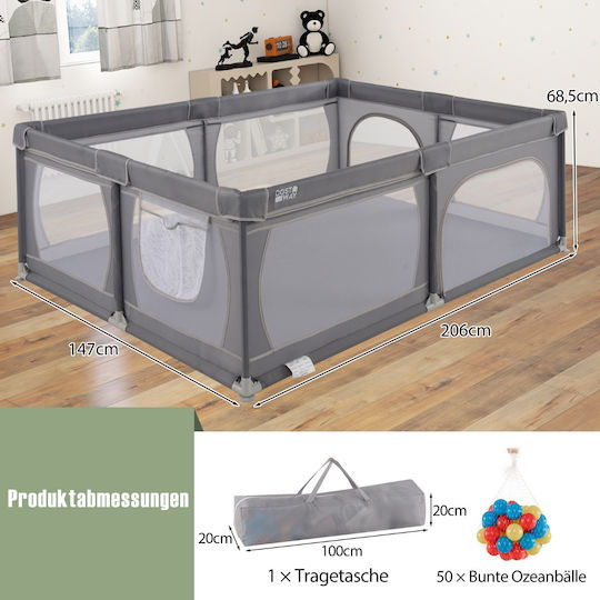 Costway Park mit Matratze Mehrfarbig 147x206cm