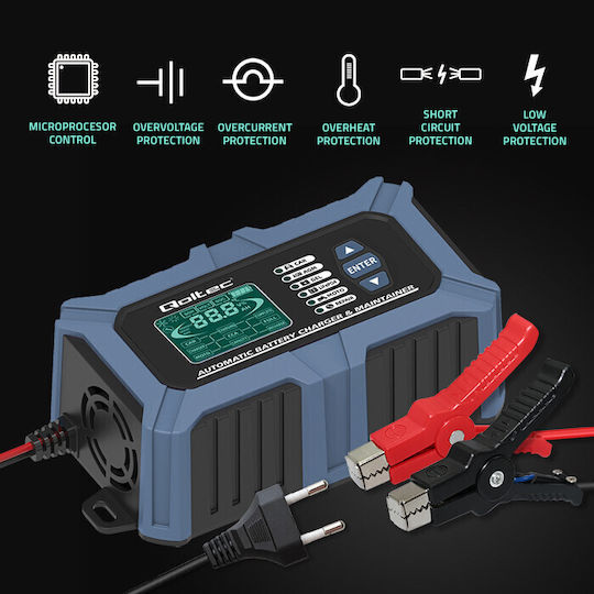 Qoltec Зарядно за автомобилна батерия 12V