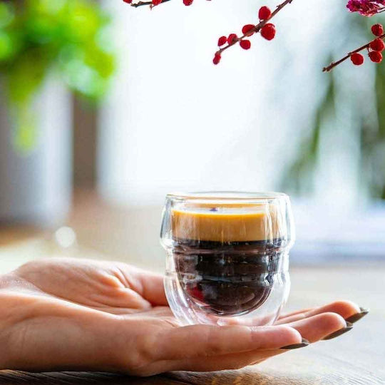 Vialli Design Set Tassen Kaffee aus Porzellan Braun 70ml 2Stück