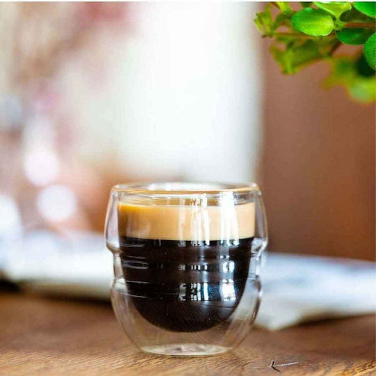 Vialli Design Set Tassen Kaffee aus Porzellan Braun 70ml 2Stück
