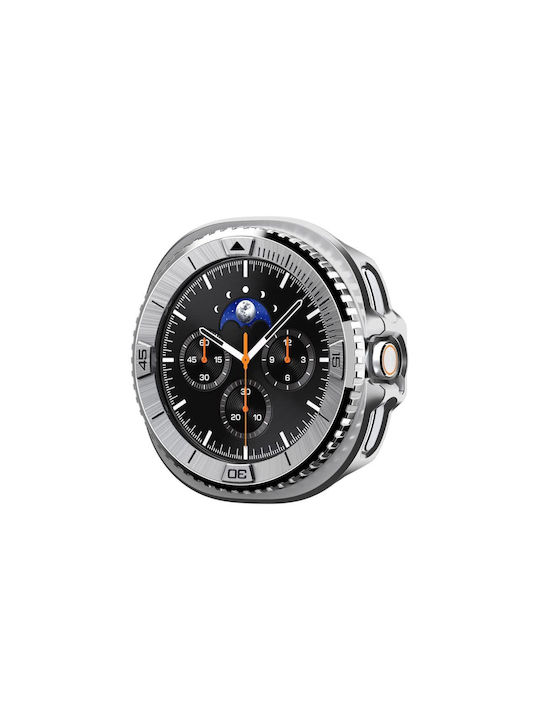 Spigen Tune Pro Bezel Protector in Silver color for Samsung Galaxy Watch 8 Classic 46mm