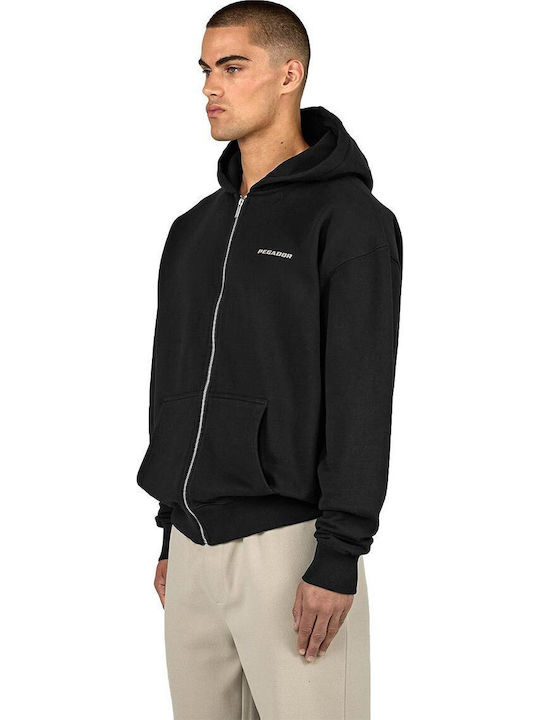 Ζακέτα με Κουκούλα Washed Black