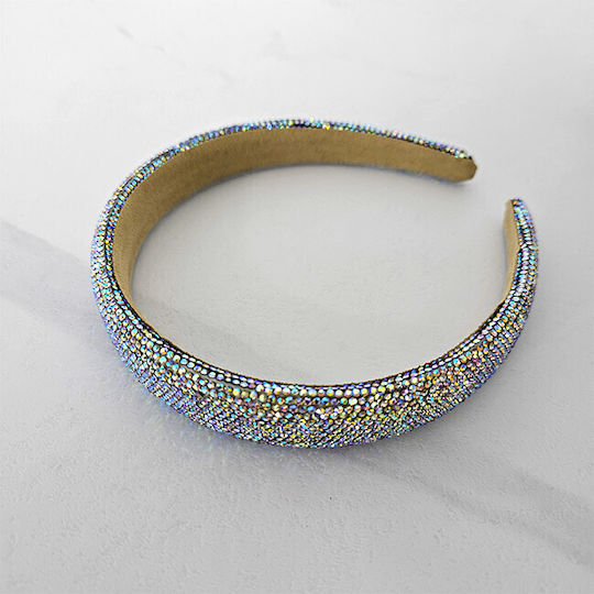 Medelina Puffy Headband Inlaid Stones Multicolor