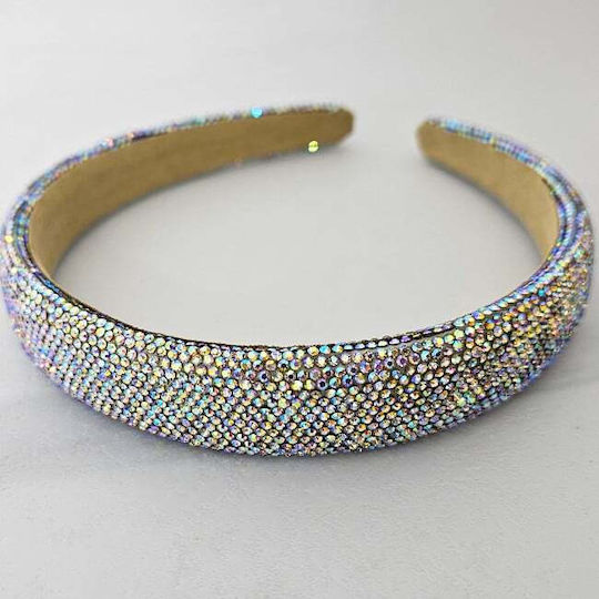 Medelina Puffy Headband Inlaid Stones Multicolor