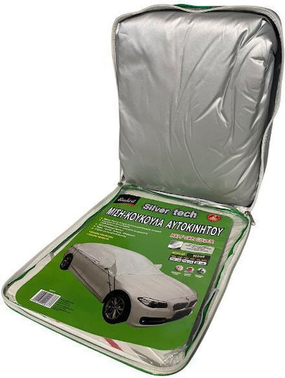 Guard Silver Tech Car Half Cover 290x156x60cm Waterproof Large for Hatchback / Coupe Fastening with Straps