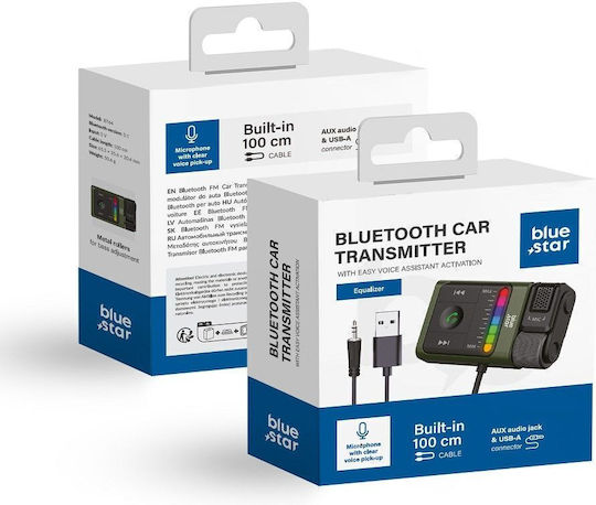 Blue Star FM Transmitter Autovehicul cu Bluetooth / USB