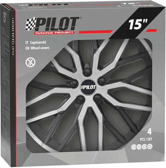 Lampa Car Hubcap Set 15" 4pcs Black